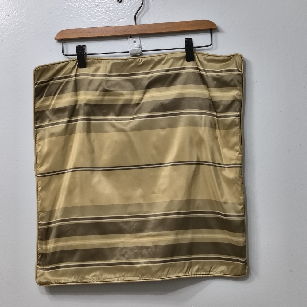 Restoration Hardware Set Of Two Silk Gold Striped Pillows Covers Size 20x20 Home
